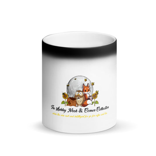 Matte Black Magic Mug and the moon logo