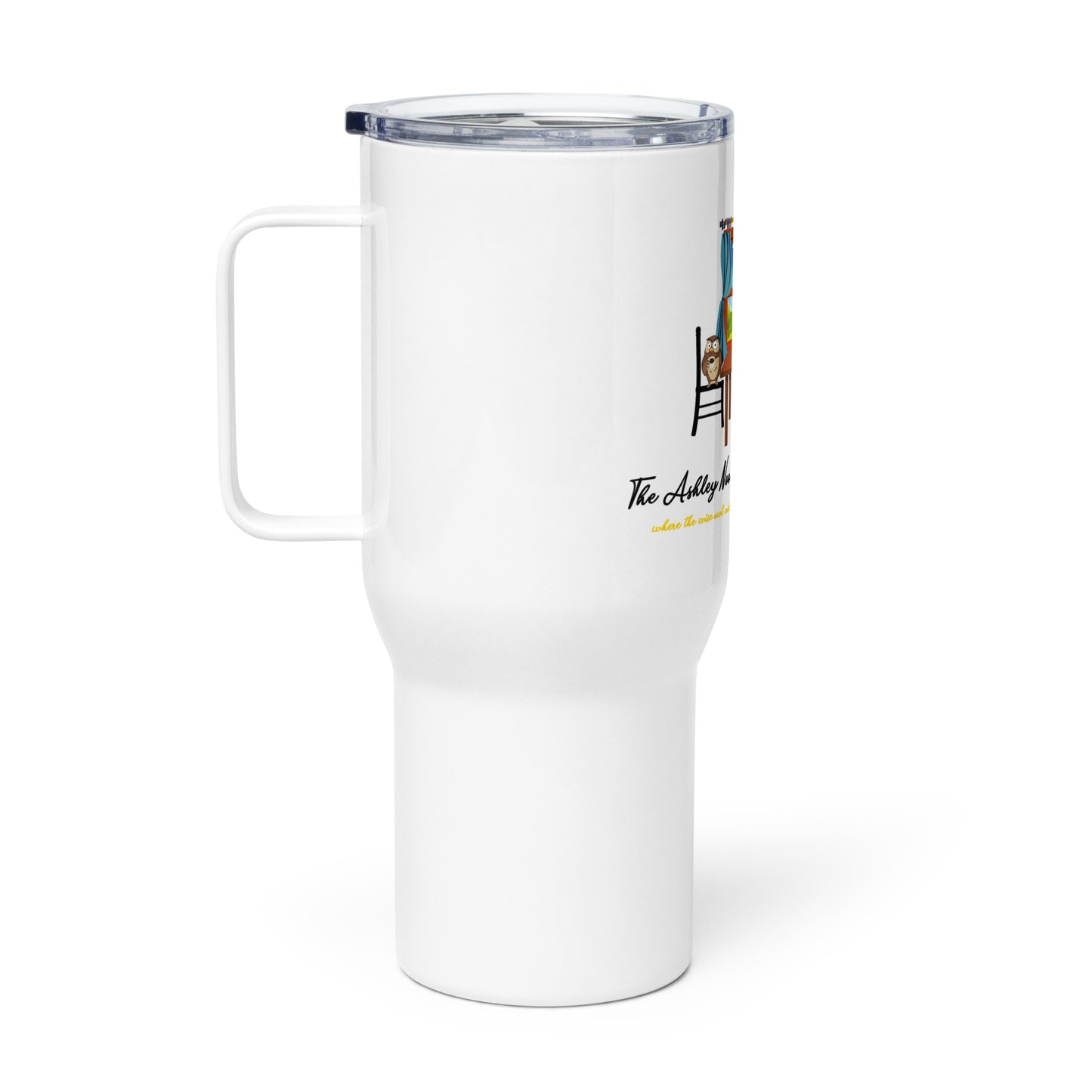 Travel mug with a handle