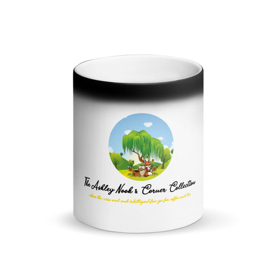 Matte Black Magic Mug and tree logo