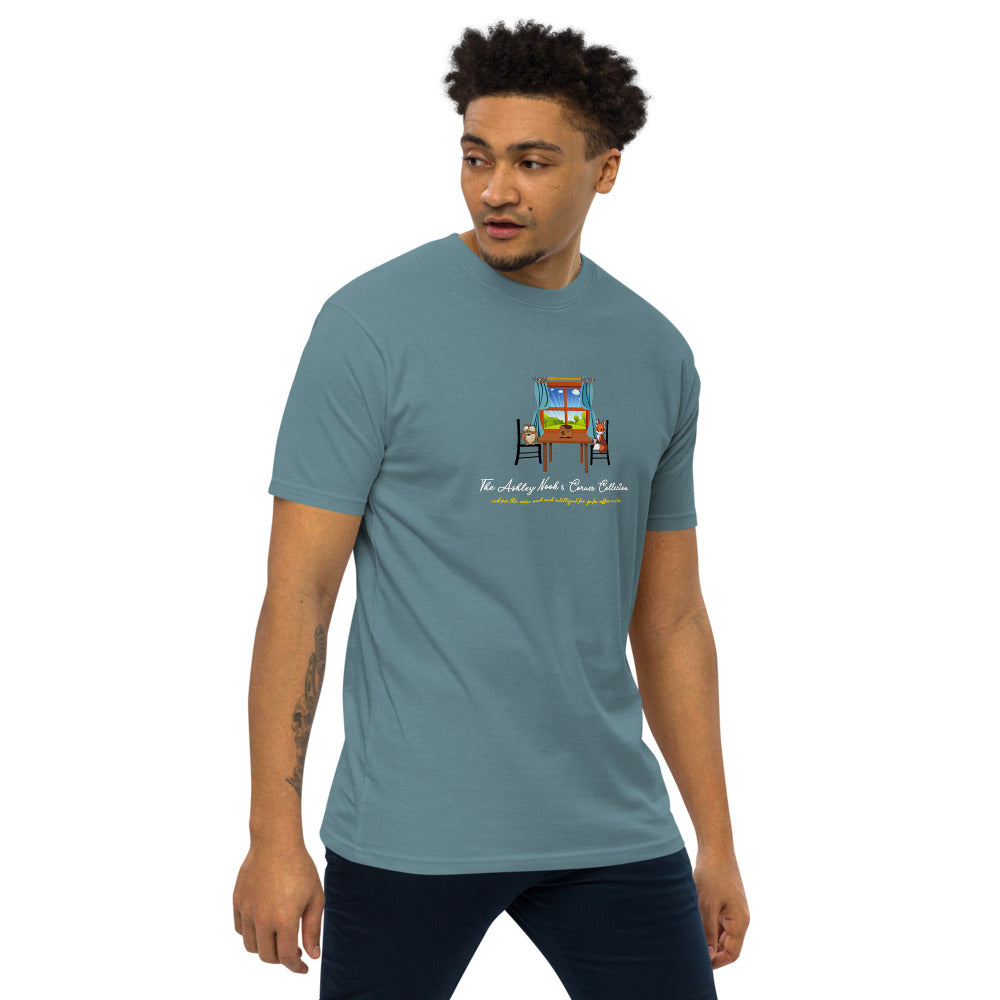 Men’s Premium Heavyweight Tee and the nook logo