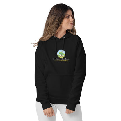 Eco Raglan Hoodie and tree logo