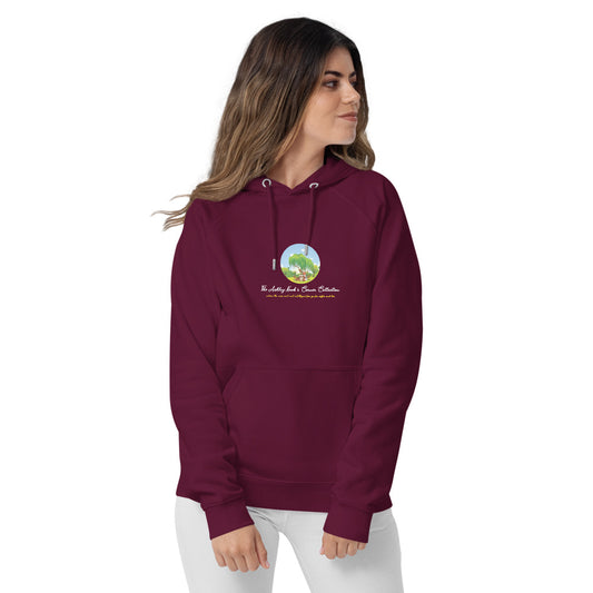 Eco Raglan Hoodie and tree logo