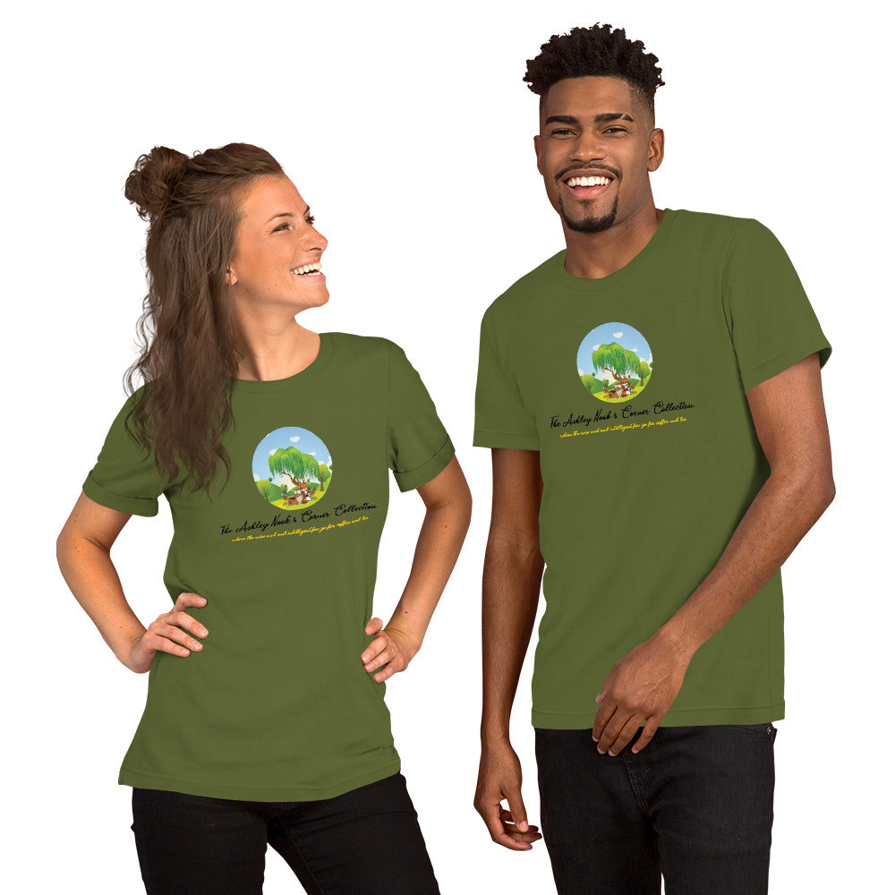 Short-sleeve unisex t-shirt and the tree logo