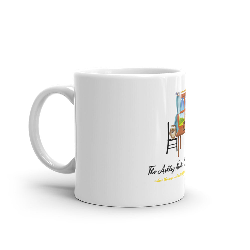 White Glossy Mug and the nook logo