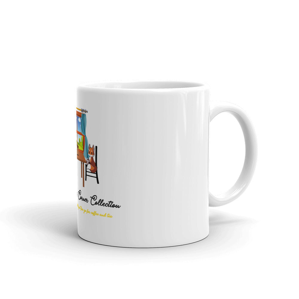 White Glossy Mug and the nook logo