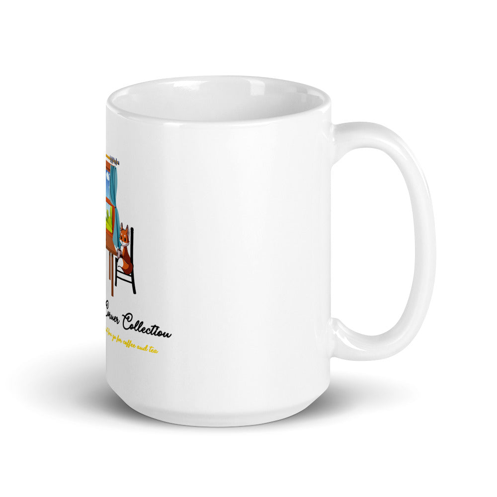 White Glossy Mug and the nook logo