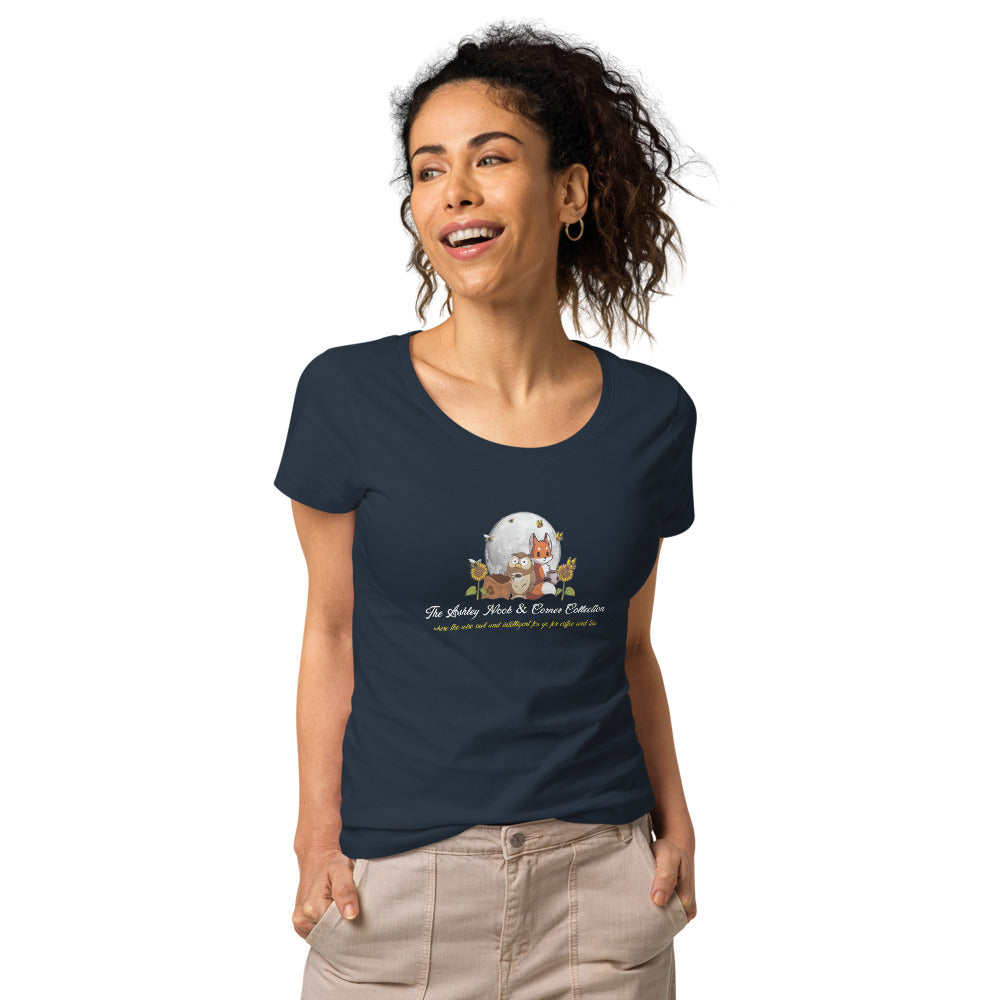 Women's Basic Organic T-Shirt and the moon logo