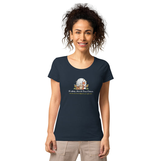 Women's Basic Organic T-Shirt and the moon logo