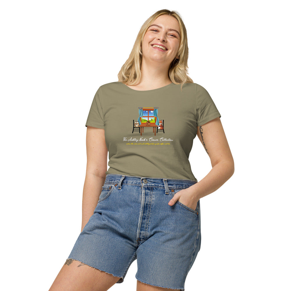 Women's Basic Organic T-Shirt and the nook logo