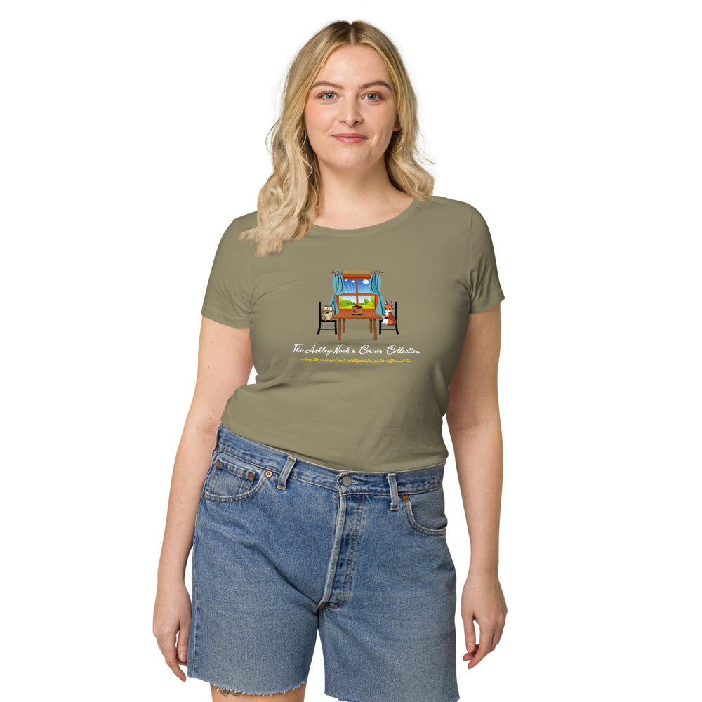 Women's Basic Organic T-Shirt and the nook logo